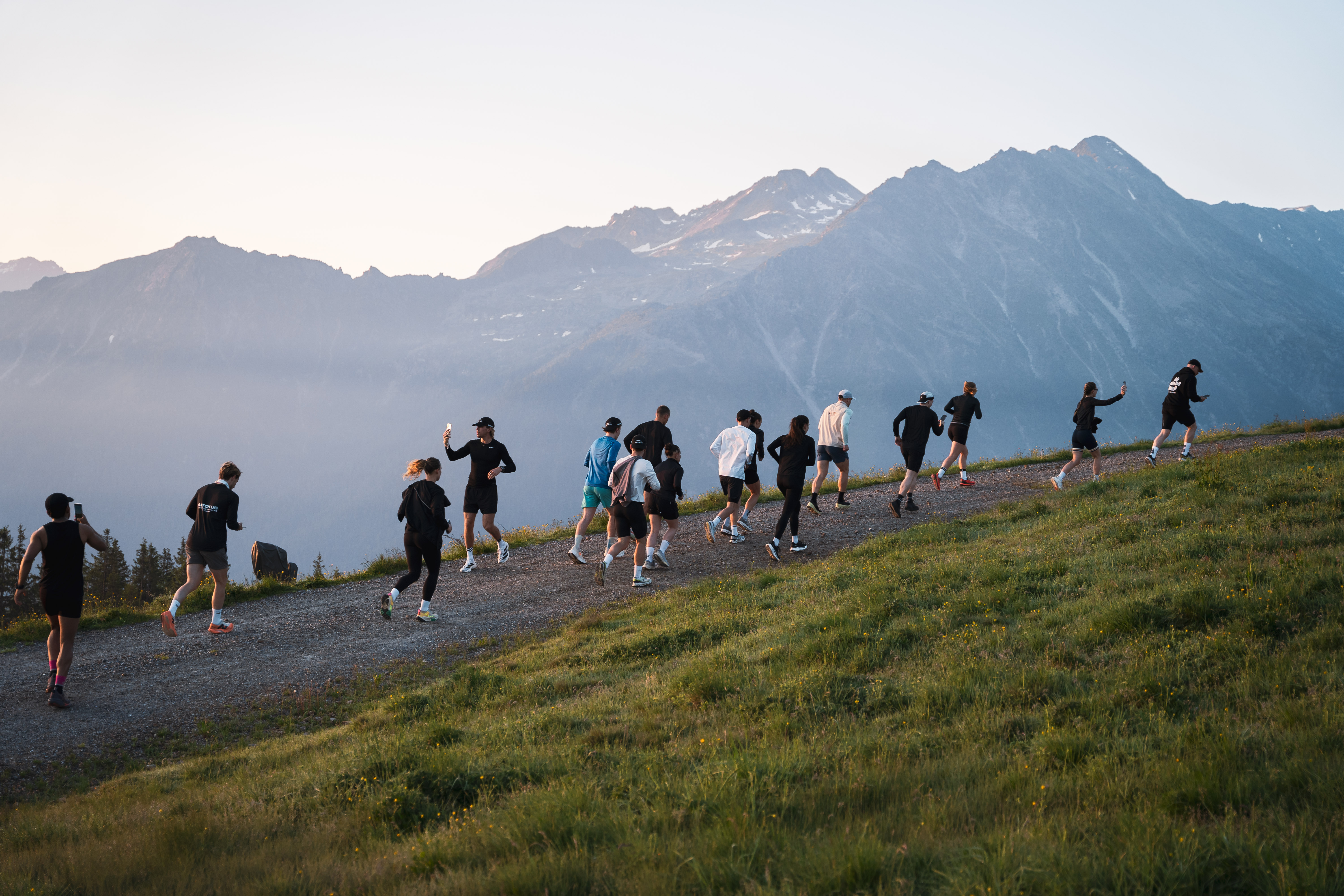 Trail runners in the Austrian Alps